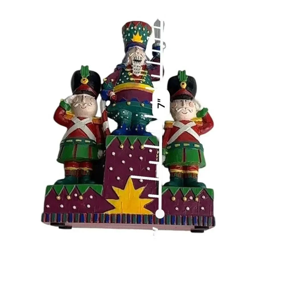 russ sugarplum fantasies nutcracker 3 candlestick holder Christmas Holiday Decor